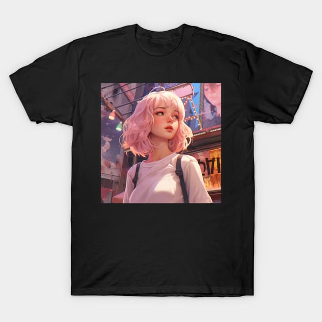 Anmie Aesthetic Senpai Waifu Gift T-Shirt by LARFADASTRO